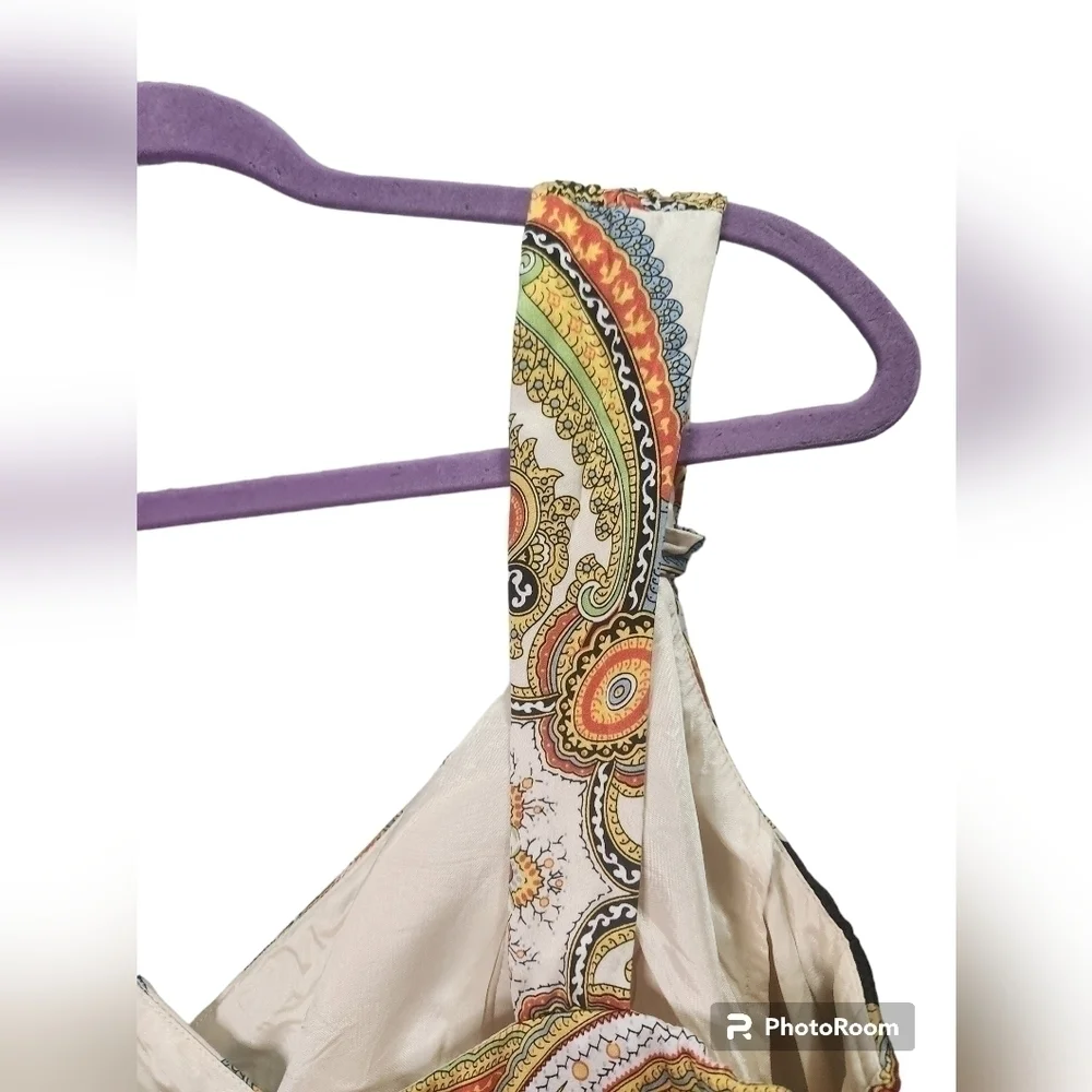 100% Silk Muse for Boston Proper Paisley Dress Sz.14 Vintage - Picture 3 of 8